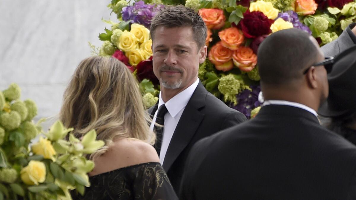 Brad Pitt attends a memorial service for Chris Cornell at the Hollywood Forever Cemetery in Los Angeles.