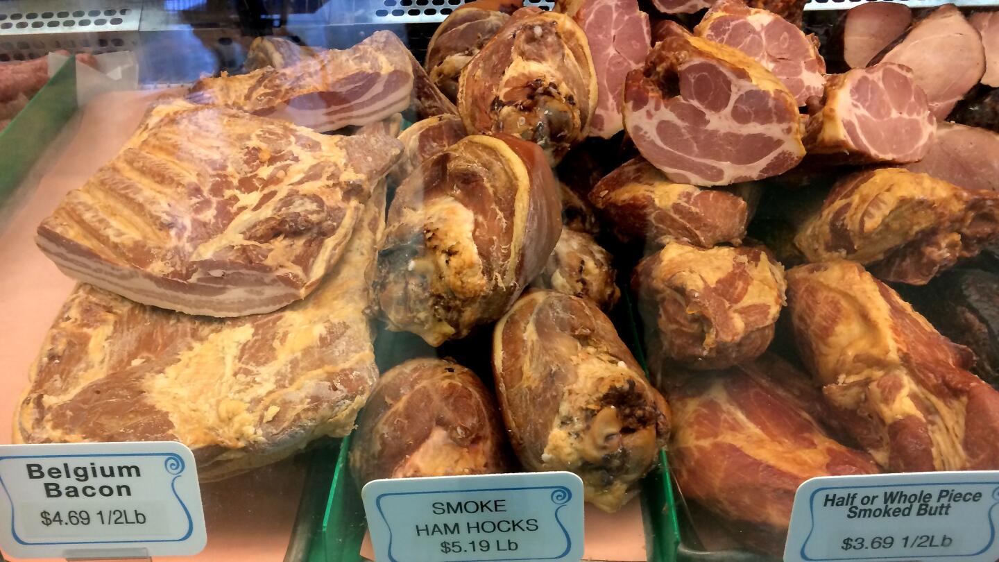 Smoked pork anyone? There's even slab bacon at Alpine Village.