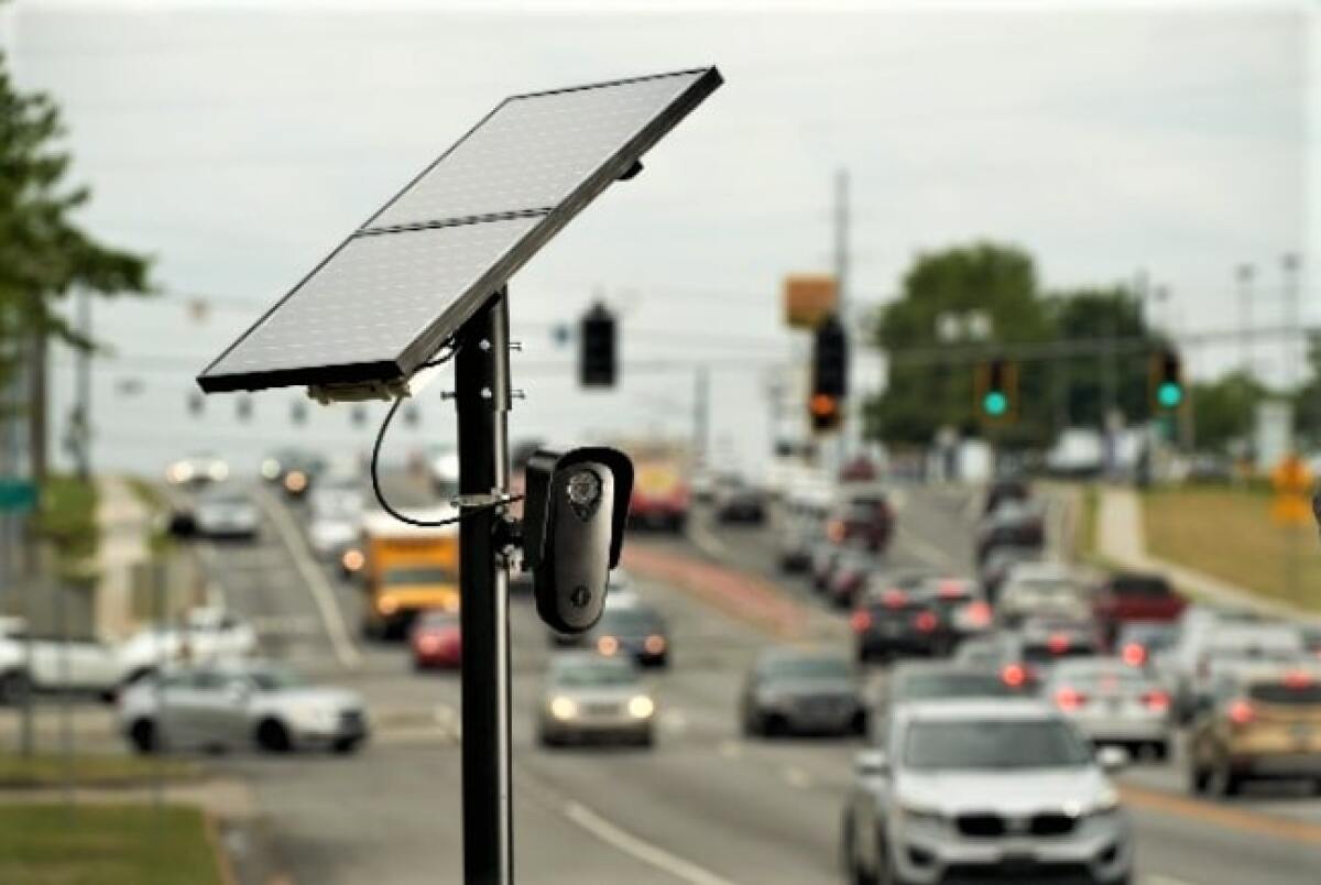 A Flock automated license plate reader cameras for use by police.