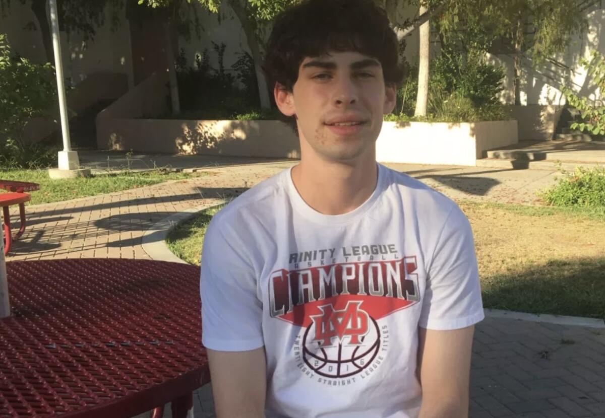 Former Mater Dei point guard Spencer Freedman in this 2017 photo. He graduated from Harvard and is now playing for NYU.