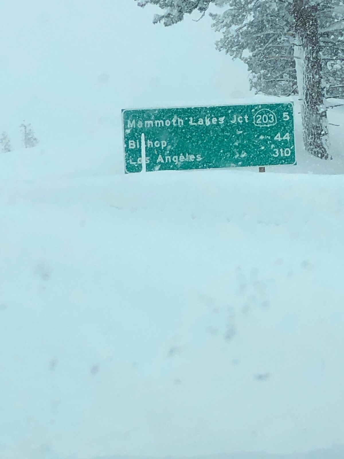 U.S. Hwy 395 is closed in Mono County due to the heavy snowfall.