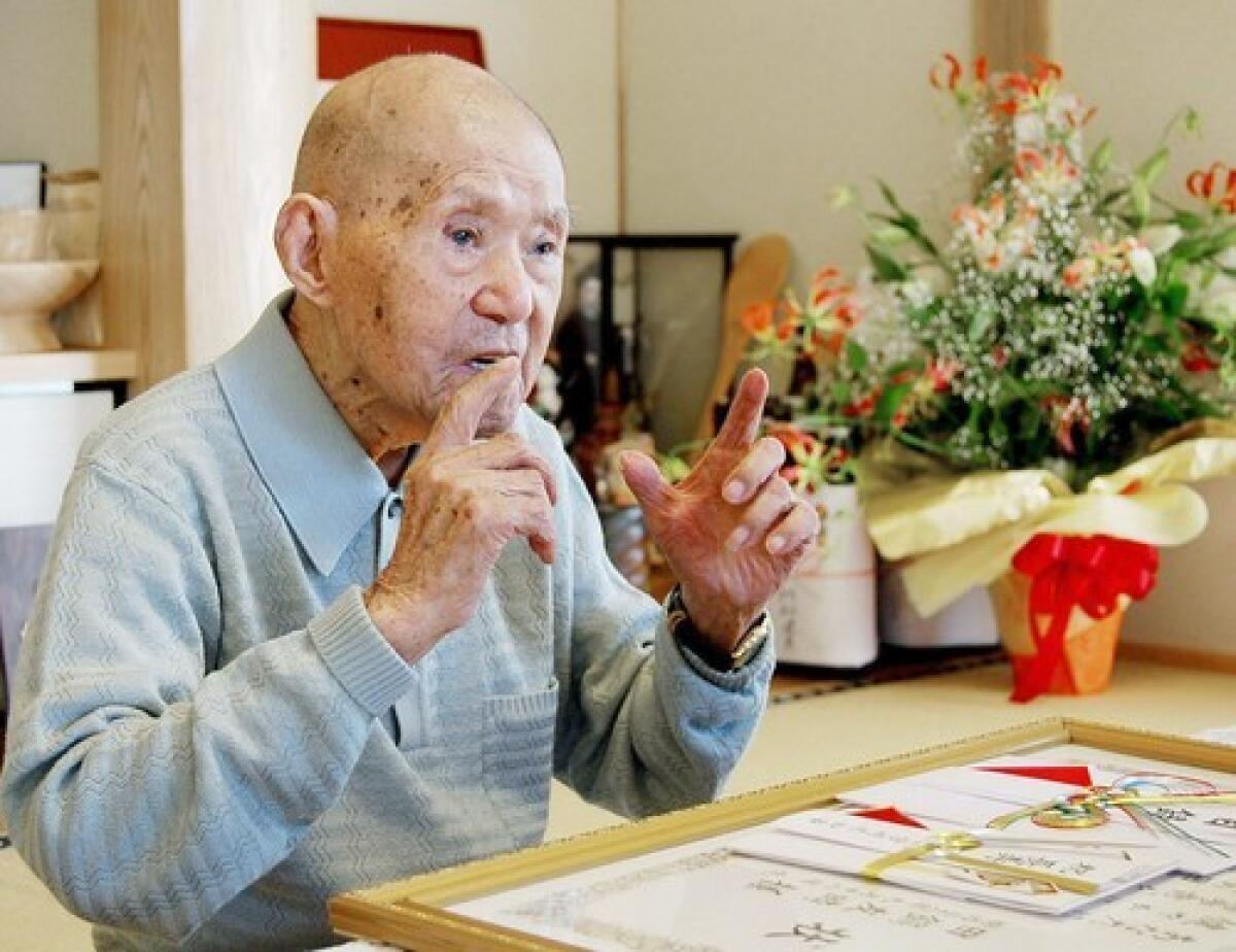 Tomoji Tanabe was the world's oldest man at 113 years old.