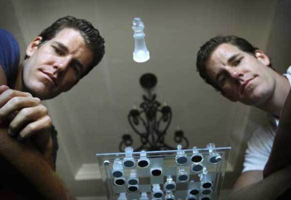 Tyler Winkelvoss, left, and twin brother Cameron Winklevoss bought a house in Hollywood Hills West for $18 million.