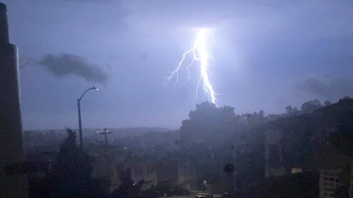 Lightning strikes the San Francisco Bay Area