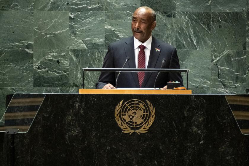 Abdel-Fattah Al-Burhan Abdelrahman Al-Burhan, President of the Transitional Sovereign Council of Sudan, addresses the 78th session of the United Nations General Assembly, Thursday, Sept. 21, 2023. (AP Photo/Craig Ruttle)