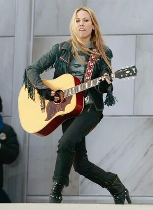 Singer Sheryl Crow performs at the Lincoln Memorial We are One concert.