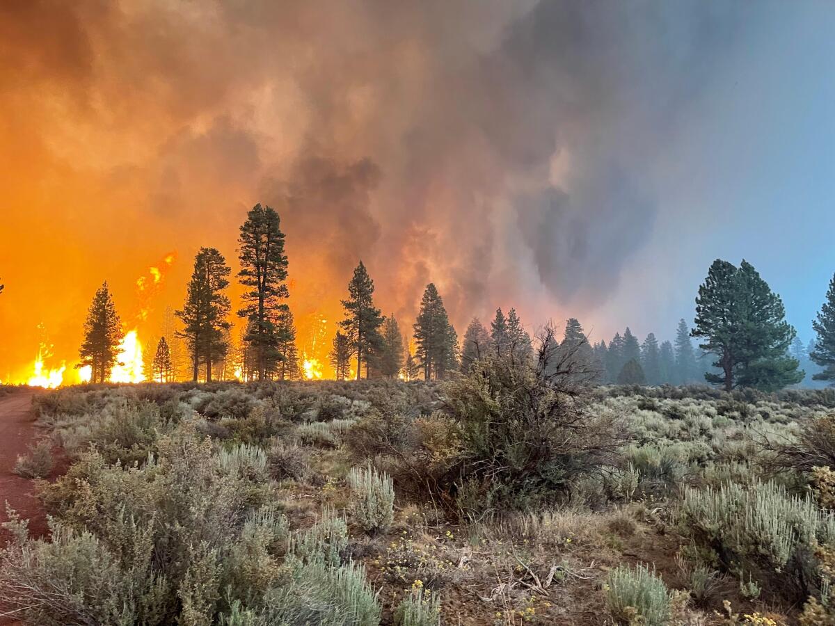 The Bootleg fire burns in southern Oregon.