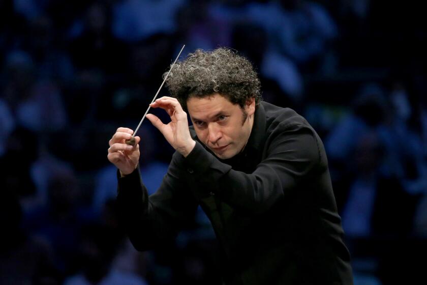 HOLLYWOOD, CALIF. - JULY 20, 2017. Gustavo Dudamel conducts a Wagner opera program at the Hollywood Bowl on Thursday, July 20, 2017. (Luis Sinco/Los Angeles Times)