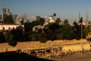 LOS ANGELES, CALIF. - SEPTEMBER 23: An AllenCo Energy drill site near USC on Monday, Sept. 23, 2019 in Los Angeles, Calif. (Kent Nishimura / Los Angeles Times)