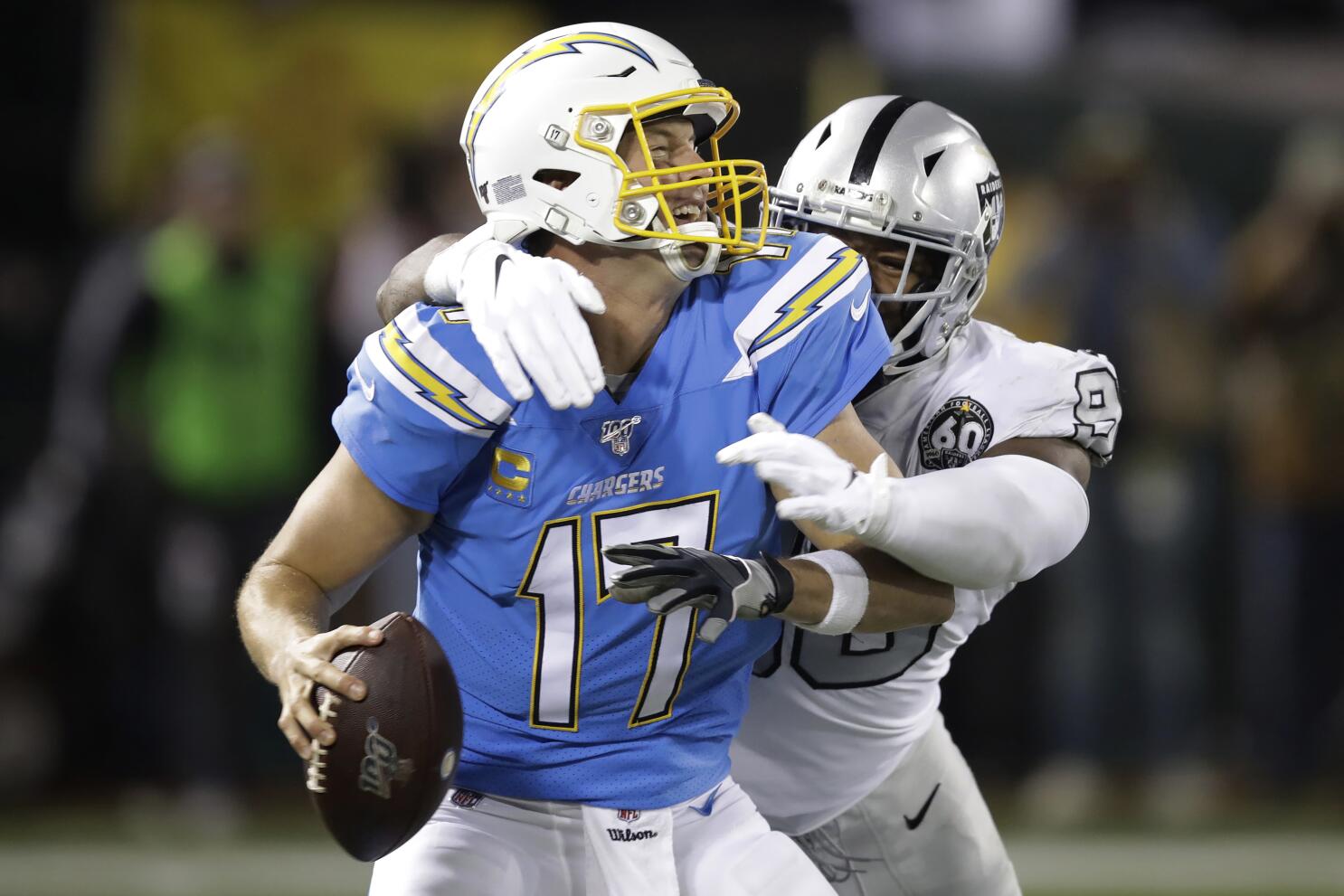 Chargers face tough schedule, long odds after Raiders loss - The San Diego  Union-Tribune