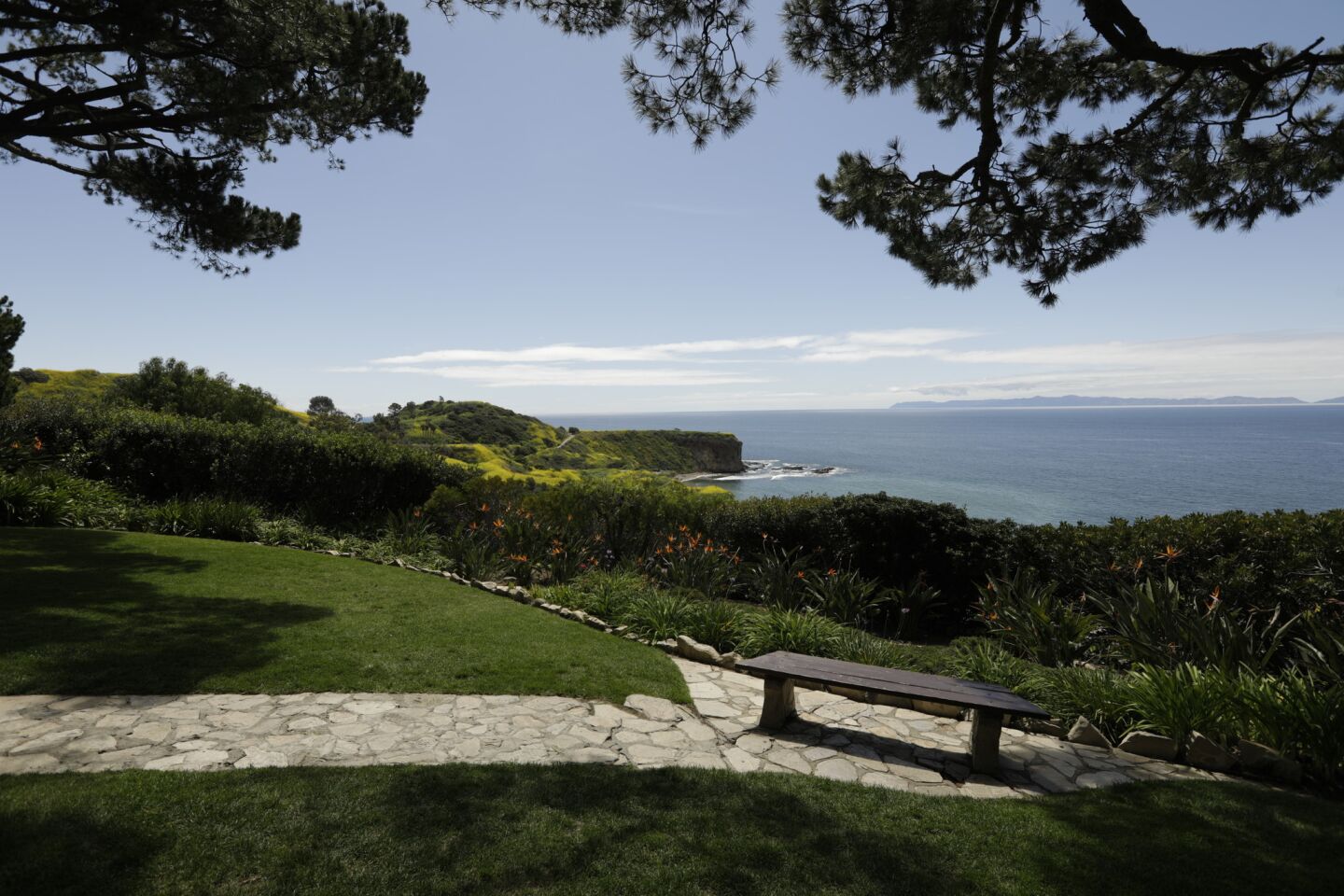 The grounds and view from Wayfarers Chapel in Rancho Palos Verdes.
