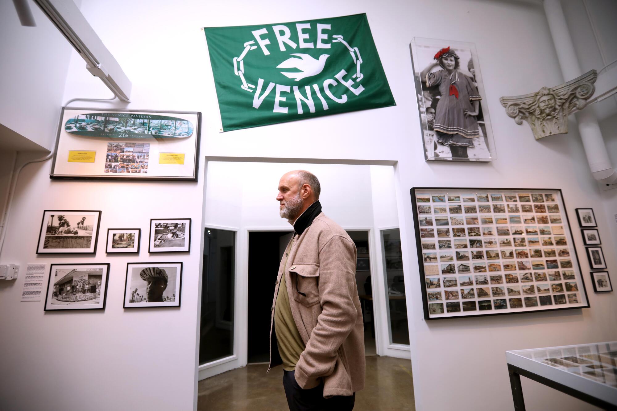 Venice Heritage Museum Creative Director and Board Member Michael Murphy at the new museum