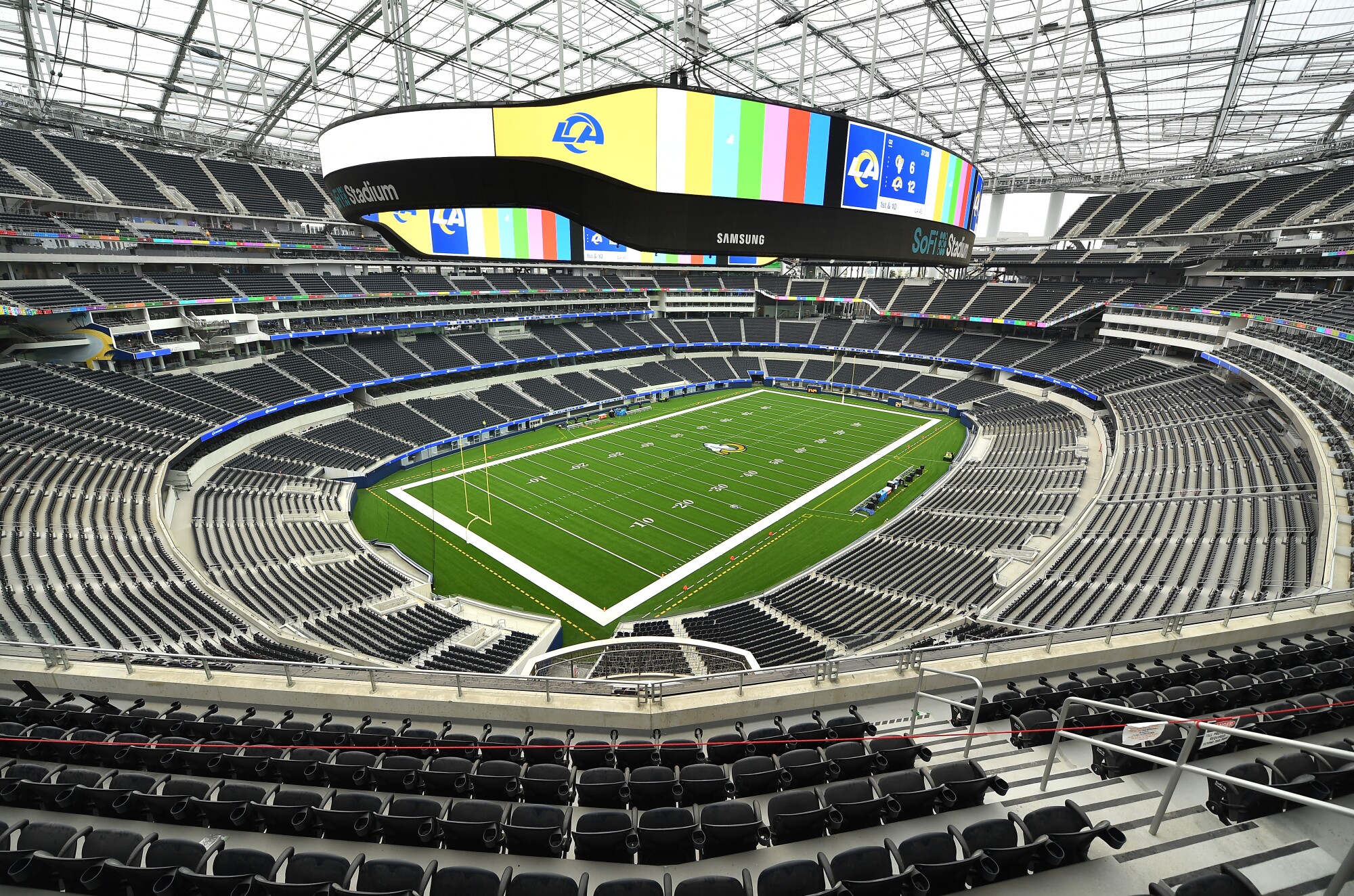 A view of SoFi Stadium in Inglewood.