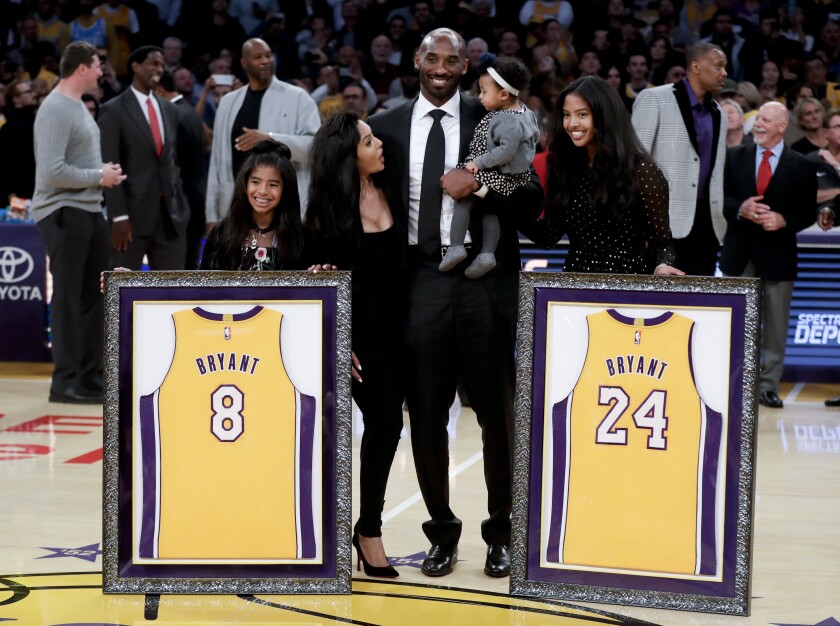 Kobe Bryant S Devotion To Family Obvious When Career Ended Los Angeles Times