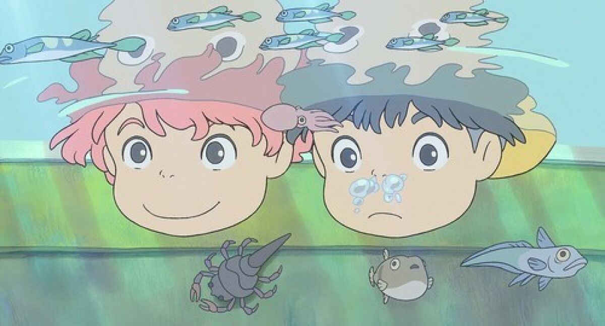 Ponyo and Sosuke in 'Ponyo'