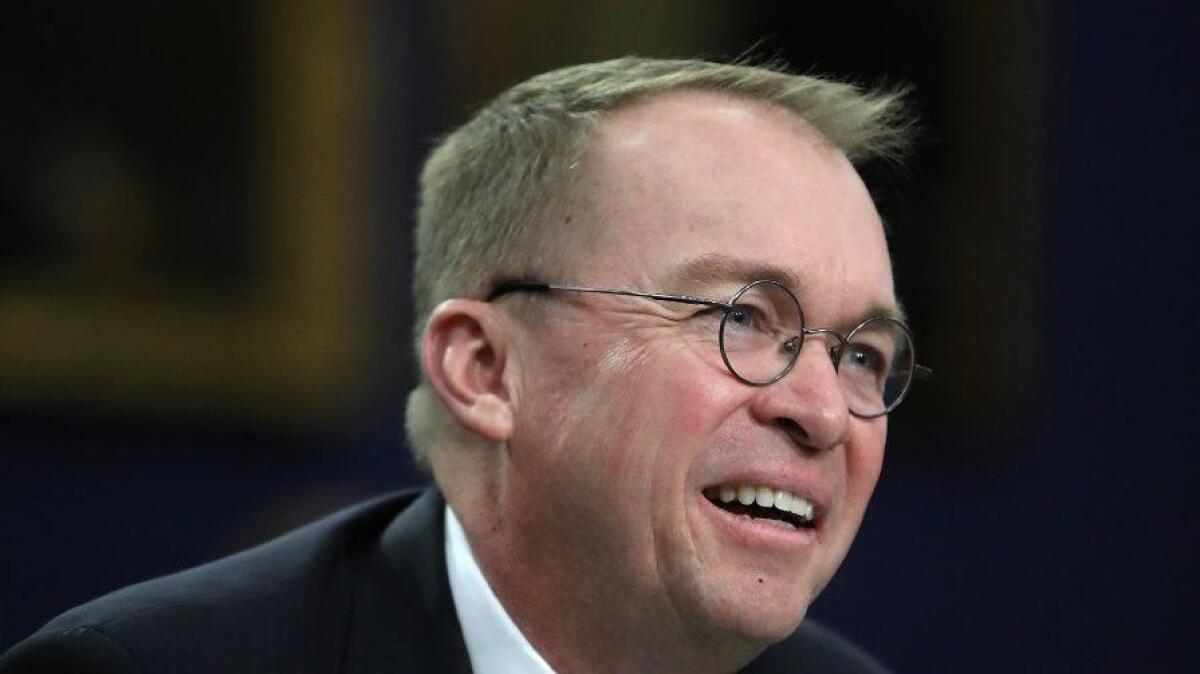 Mick Mulvaney testifies in Congress in April.