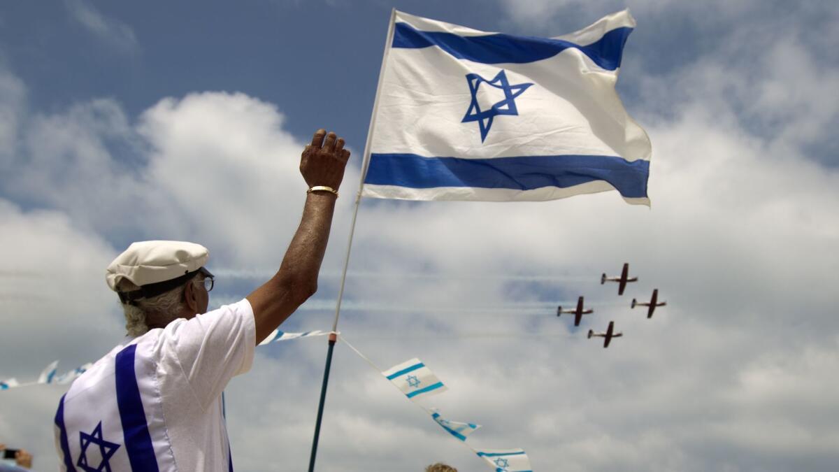 Celebrating Israeli Independence Day in 2012, which that year fell on April 26 on the Gregorian calendar.