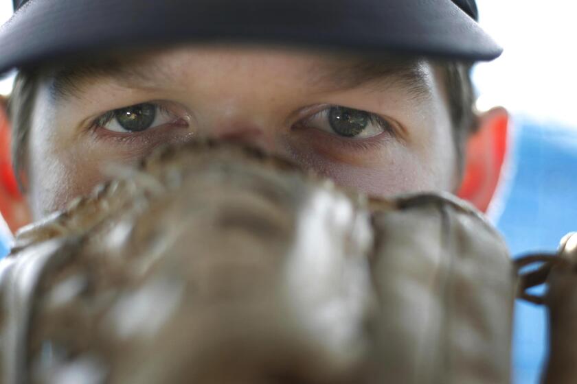 ORG XMIT: *S0416486658* Portrait of Highland Park pitcher Clayton Kershaw shot at Highland Park High School on Wednesday May 3, 2006. (Rick Gershon/The Dallas Morning News) 05242006xSPORTS 05242006xquick