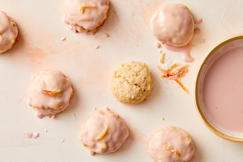 These pillowy-soft cookies have loads of grapefruit zest and juice to help highlight the pet-nat orange wine in the dough and glaze.