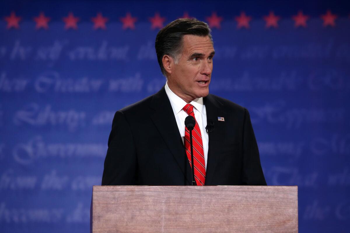 Mitt Romney during Wednesday's presidential debate at the University of Denver.