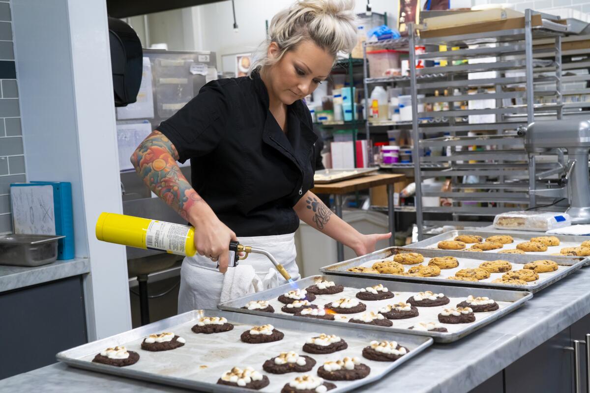 Pastry chef Lori Sauer at Crafted Baked Goods in Liberty Public Market.