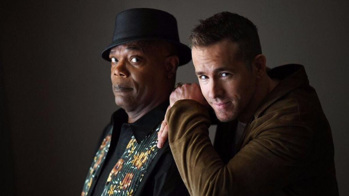 Samuel L. Jackson and Ryan Reynolds in Beverly Hills.