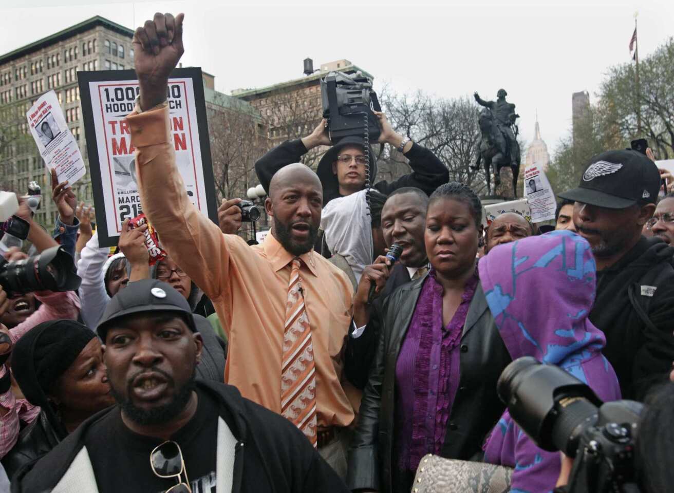 Trayvon Martin's parents take part in protest