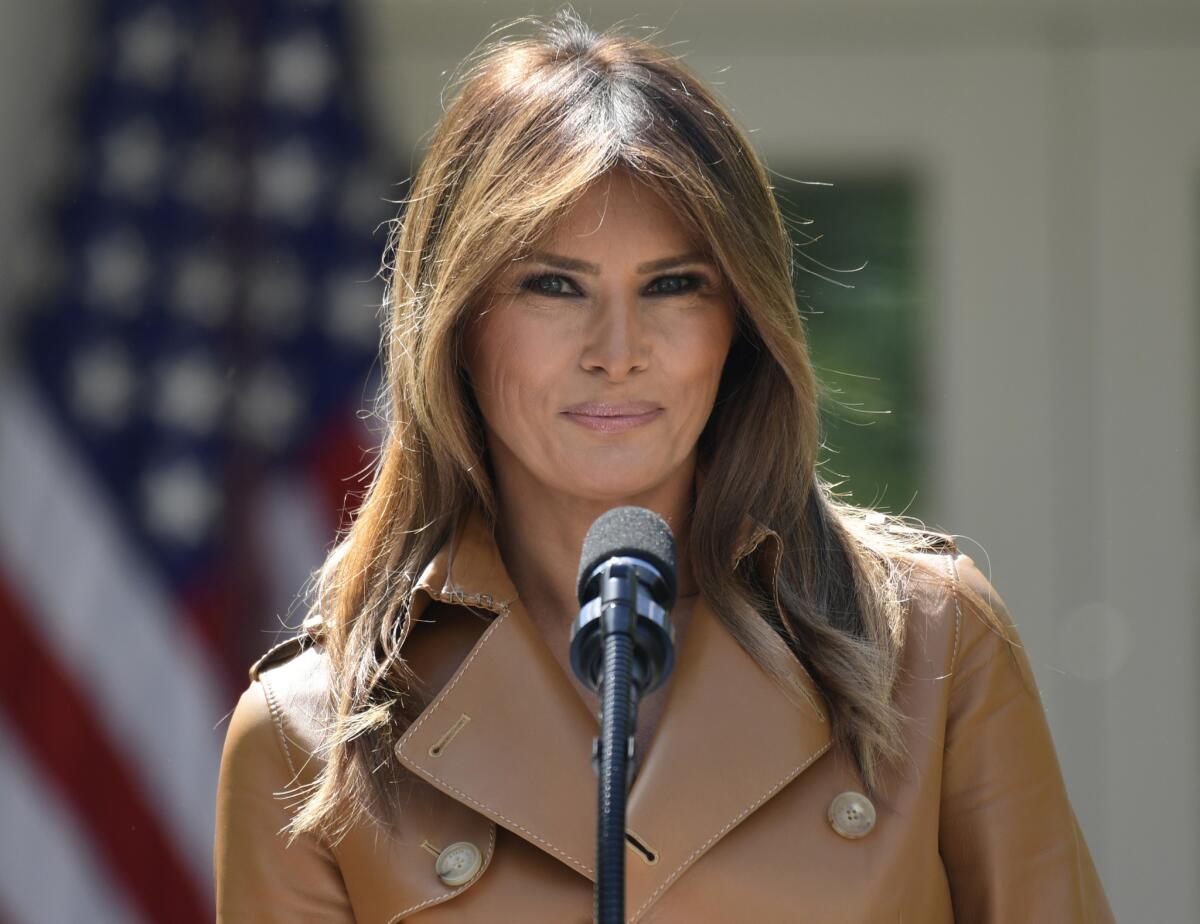 First Lady Melania Trump at the White House on May 7.