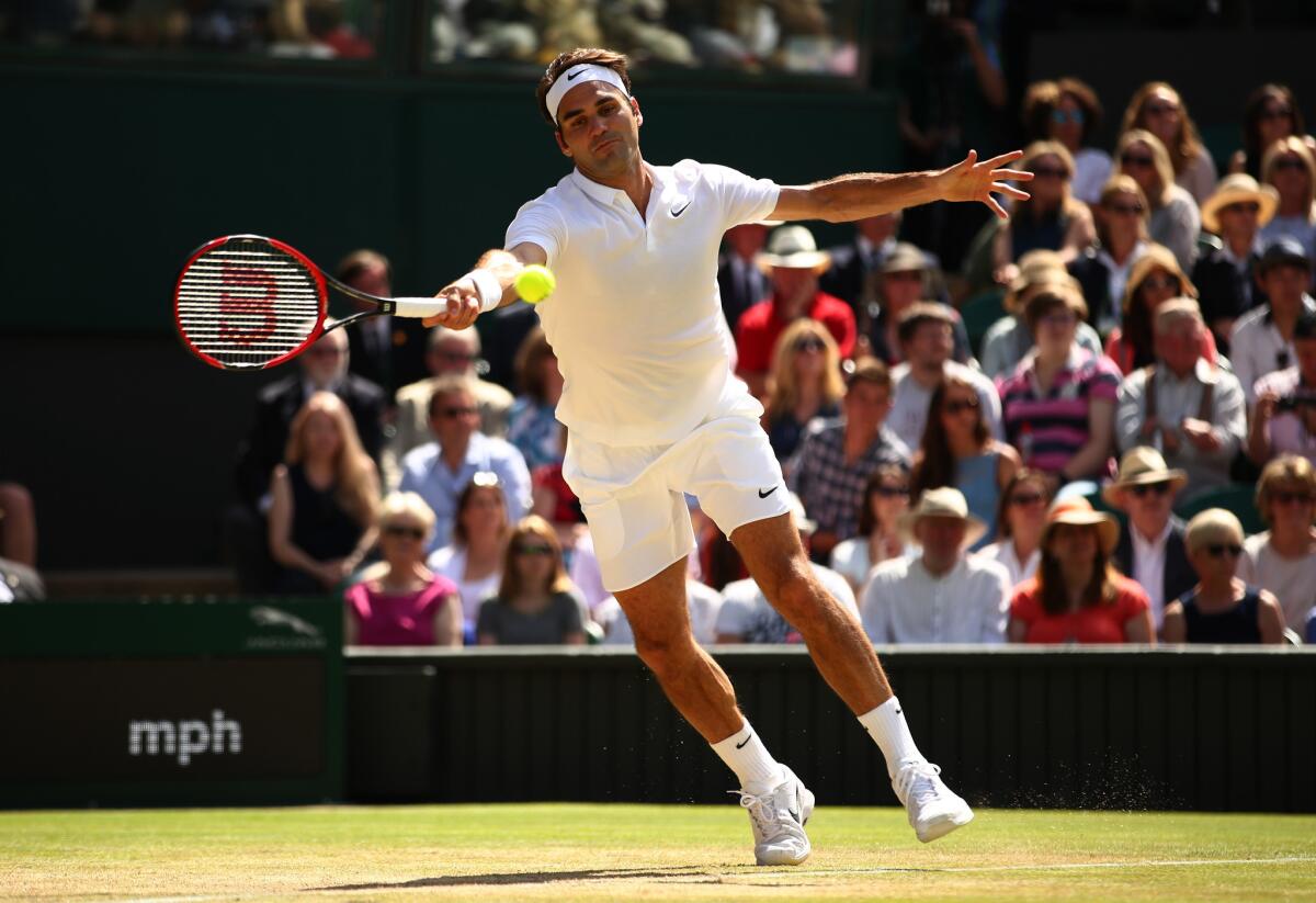 Roger Federer rallied from two sets down to win Wednesday.