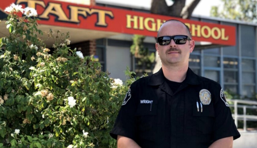 Officer Glen Wright of Taft helped save a person who was threatening to jump off a roof.