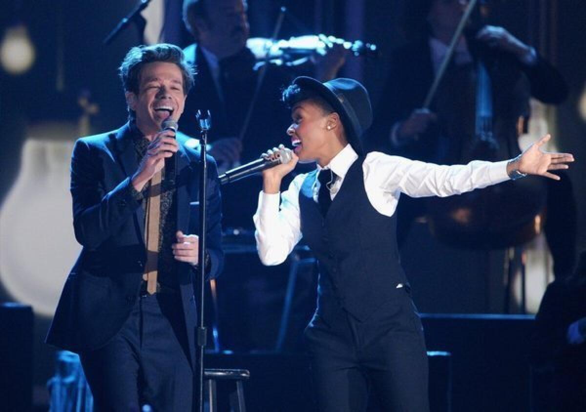 Album of the year nominees fun. performed hit "We Are Young" with Janelle MonÃ¡e on the Grammy nominations telecast.