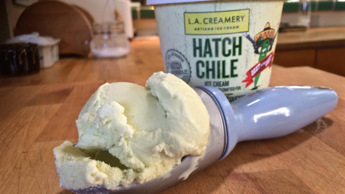 Hatch green chile ice cream from L.A. Creamery.