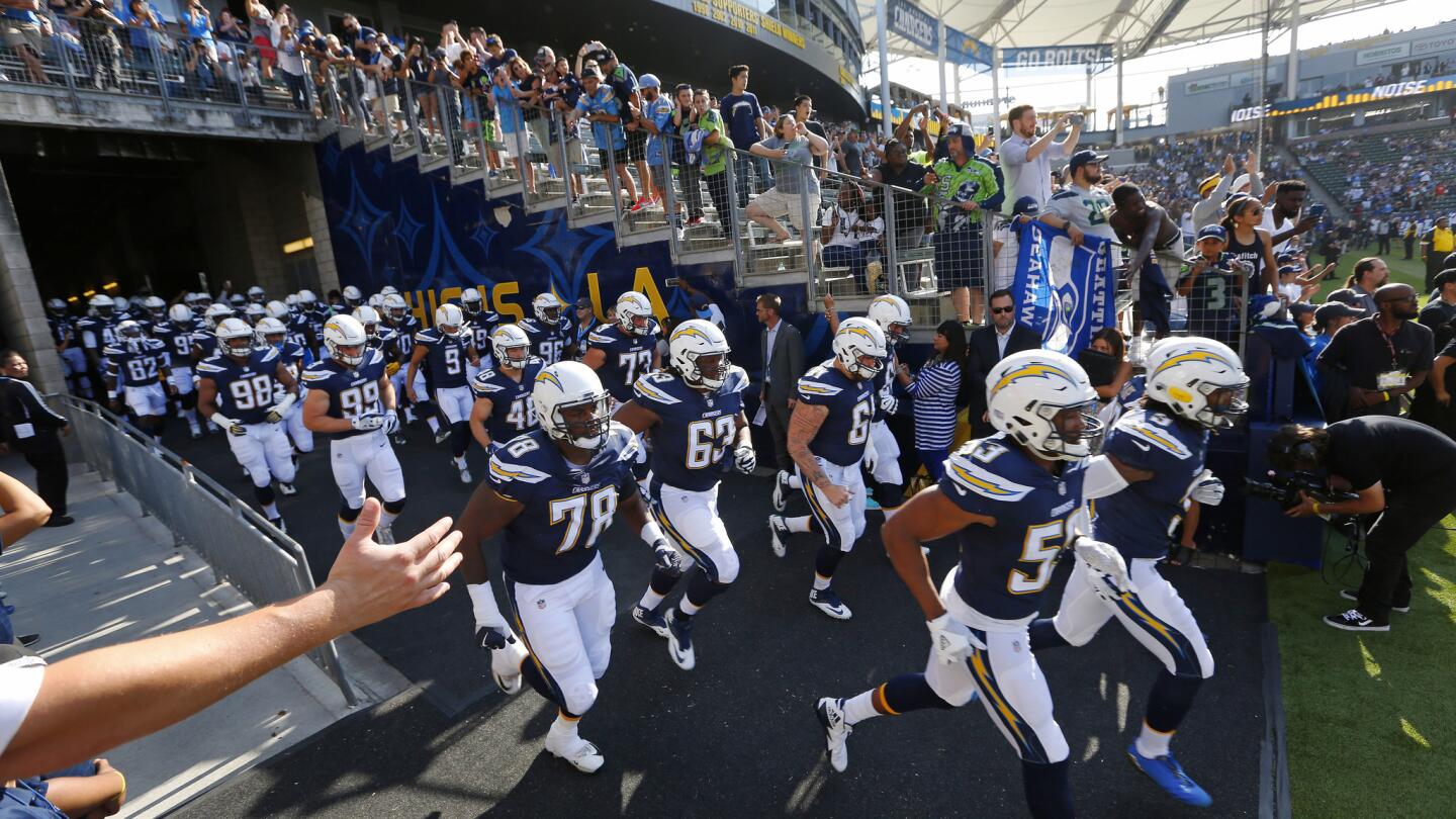 Los Angeles Chargers take the field