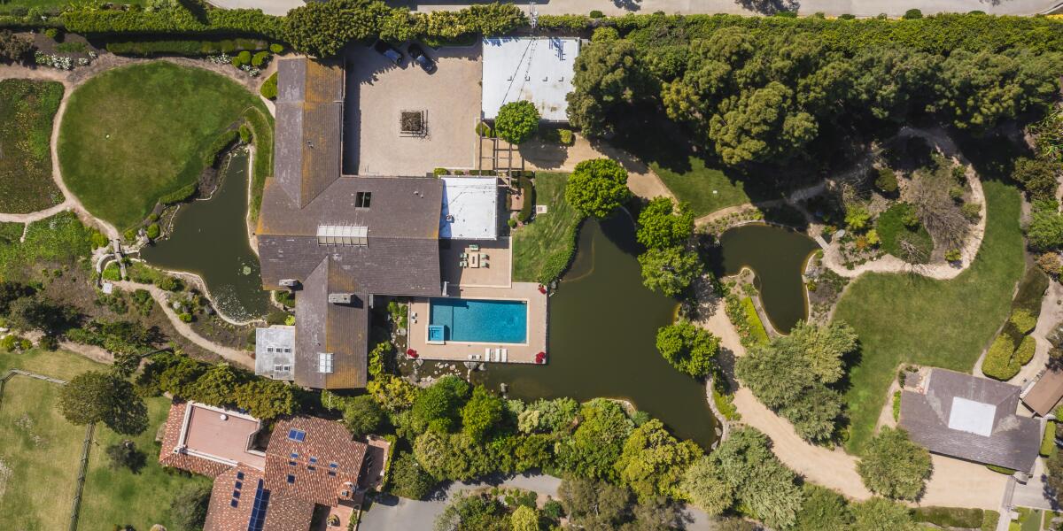 An overhead shot of the 2342 Mesa Drive property.