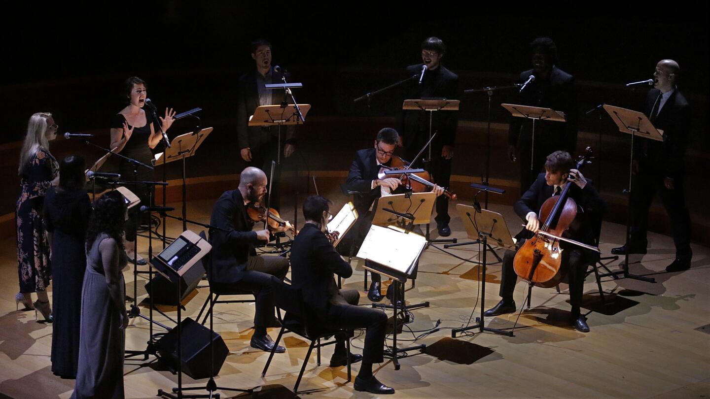 Caroline Shaw's "Ritornello 2.3" makes its West Coast premiere with her vocal ensemble, Roomful of Teeth, and the Calder Quartet at Walt Disney Concert Hall on May 28, 2015 as part of the L.A. Phil's Next on Grand festival. Gustavo Dudamel conducted the world premiere of Philip Glass' Concerto for Two Pianos with Katia and Marielle Labèque, plus "Ritornello 2.3."