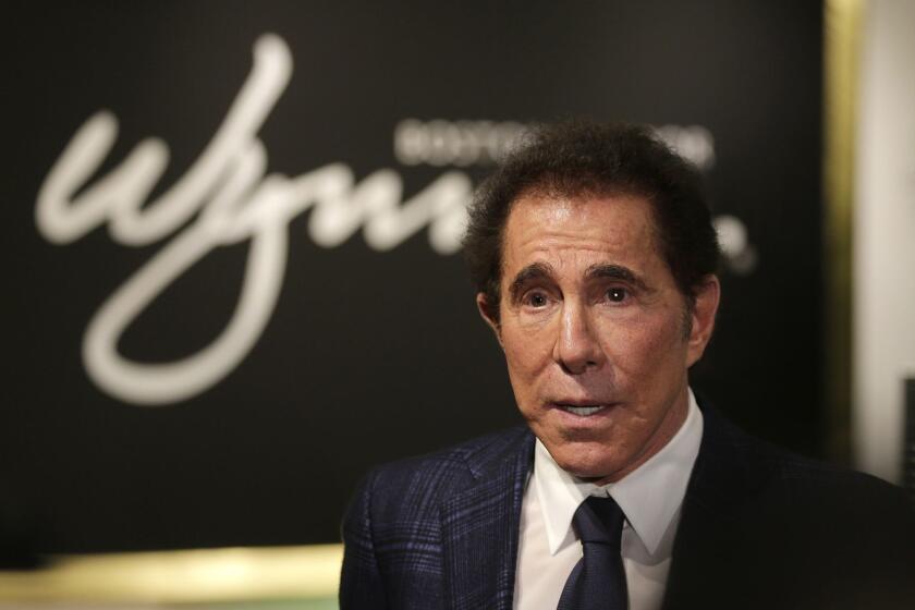 File - In this March 15, 2016, file photo, casino mogul Steve Wynn takes part in a news conference in Medford, Mass. A massage therapist is accusing casino mogul Wynn of using his power to coerce her into sexual acts, the latest woman to allege sexual misconduct against the billionaire. The Las Vegas Review-Journal reported that an unnamed 49-year-old woman filed a civil lawsuit in Nevada on Wednesday, Feb. 28, 2018, against Wynn accusing him of forcing her into sexual acts about a dozen times each year as recently as 2011. (AP Photo/Charles Krupa, File)