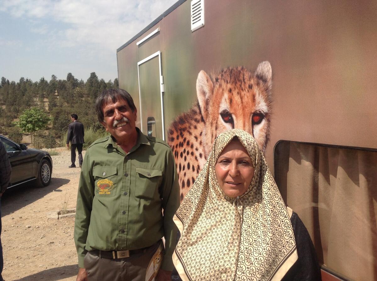 Retired game warden Bahman Najafi and his wife, Fateme Mo'tamedpour, have traveled across Iran in a mobile home to raise awareness of the imperiled Iranian cheetah.