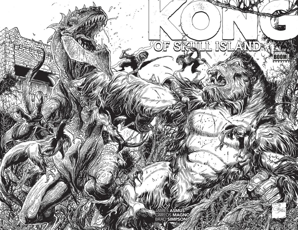 The coloring book variant cover for "Kong of Skull Island" No. 1. (Carlos Magno / Boom! Studios)
