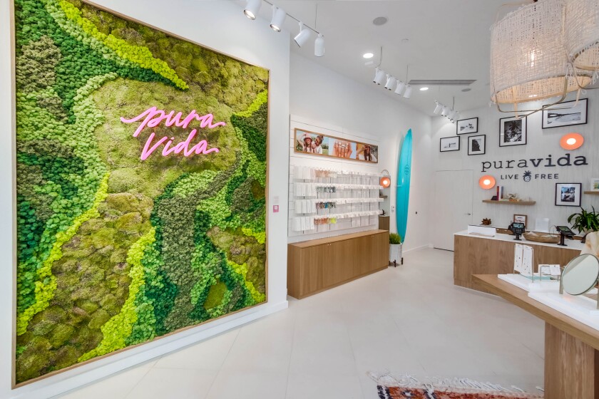 Inside the newly-opened Pura Vida store at Westfield UTC.
