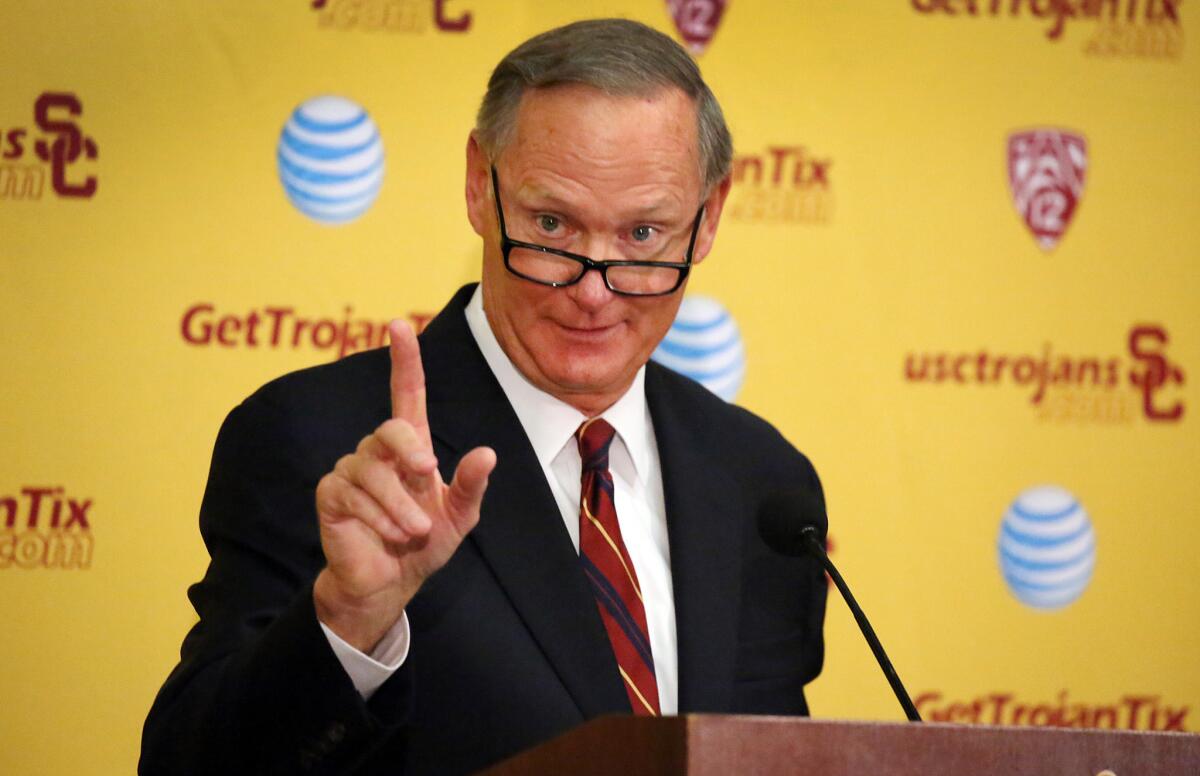 USC Athletic Director Pat Haden is a former broadcaster and attorney who worked for more than a decade at a a private equity firm.