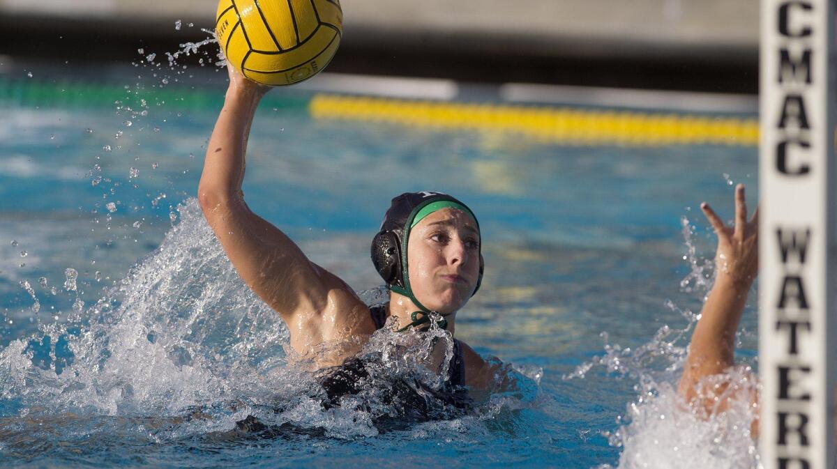 Costa Mesa High’s Brenna Alvis moves in closer for a score against Saddleback during the first half in an Orange Coast League game on Wednesday.