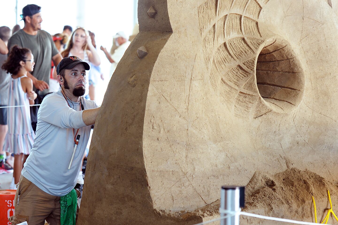 Participants at the U.S. Sand Sculpting Challenge and 3D Art Expo at Broadway Pier weren't afraid to get a little dirty on Saturday, Aug. 31, 2019.