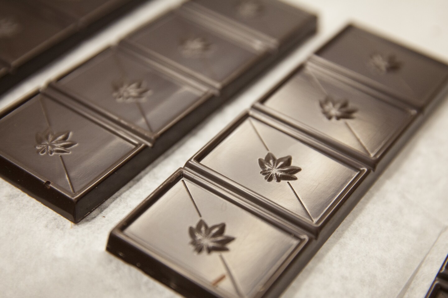 Edibles manufacturer Kiva Confections tests its hash for potency and impurities. It also tests the chocolate after it's been infused and samples of the finished porject.