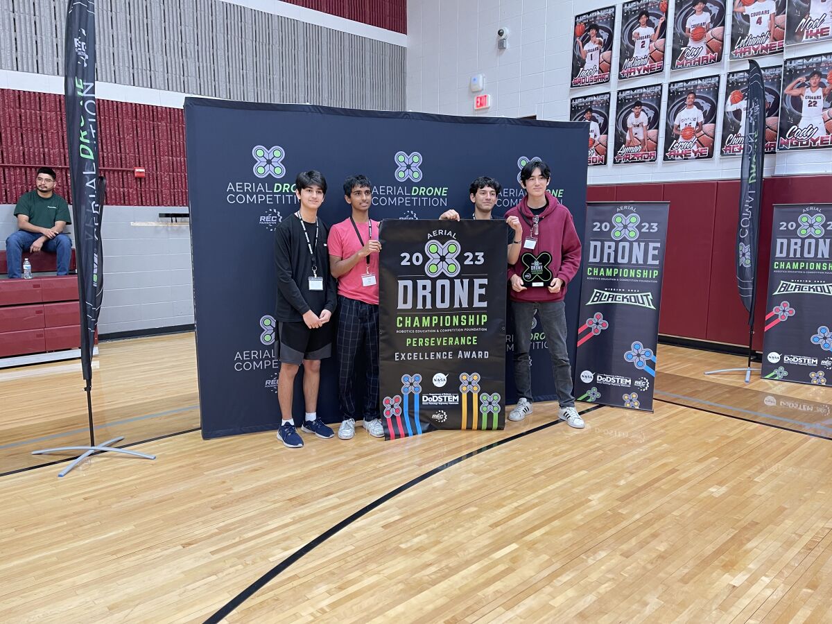 Team members Rikhil Rao, David Samy, Rahul Rao and Schuyler Chao-Land