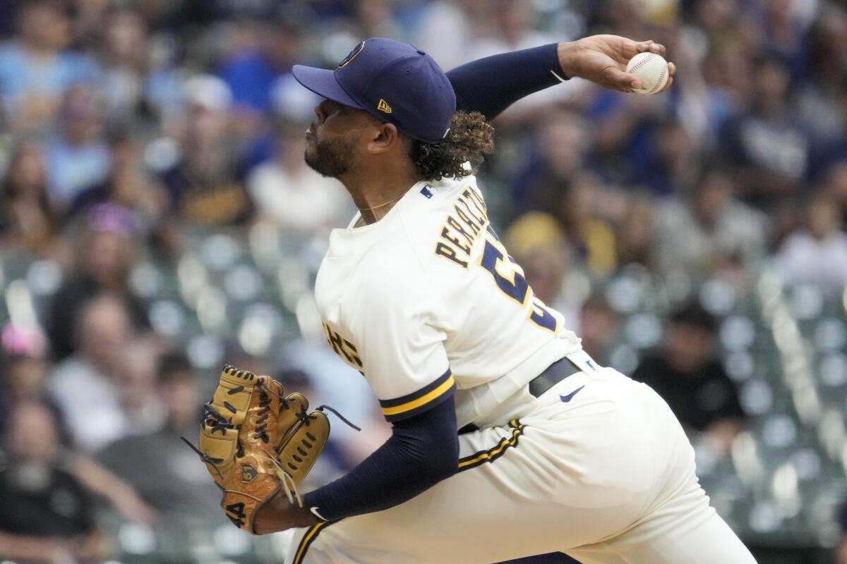 Freddy Peralta strikes out 13, allows only 1 hit as Brewers trounce Rockies  12-1 - The San Diego Union-Tribune