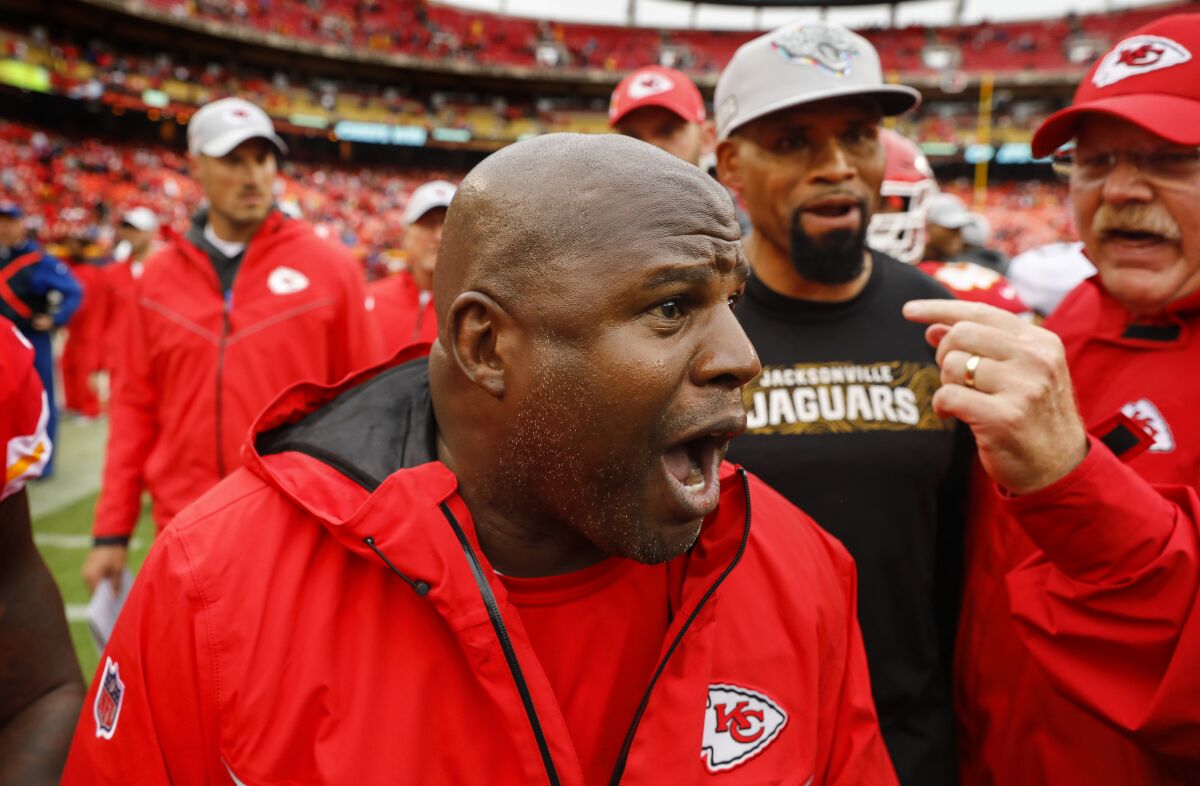 Chiefs offensive coordinator Eric Bieniemy is still waiting for that elusive head coach opportunity in the NFL.