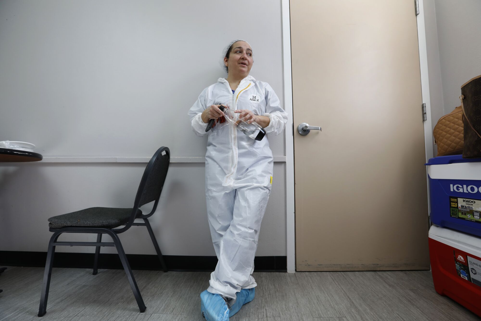 Nurse Flor Treviño on a break