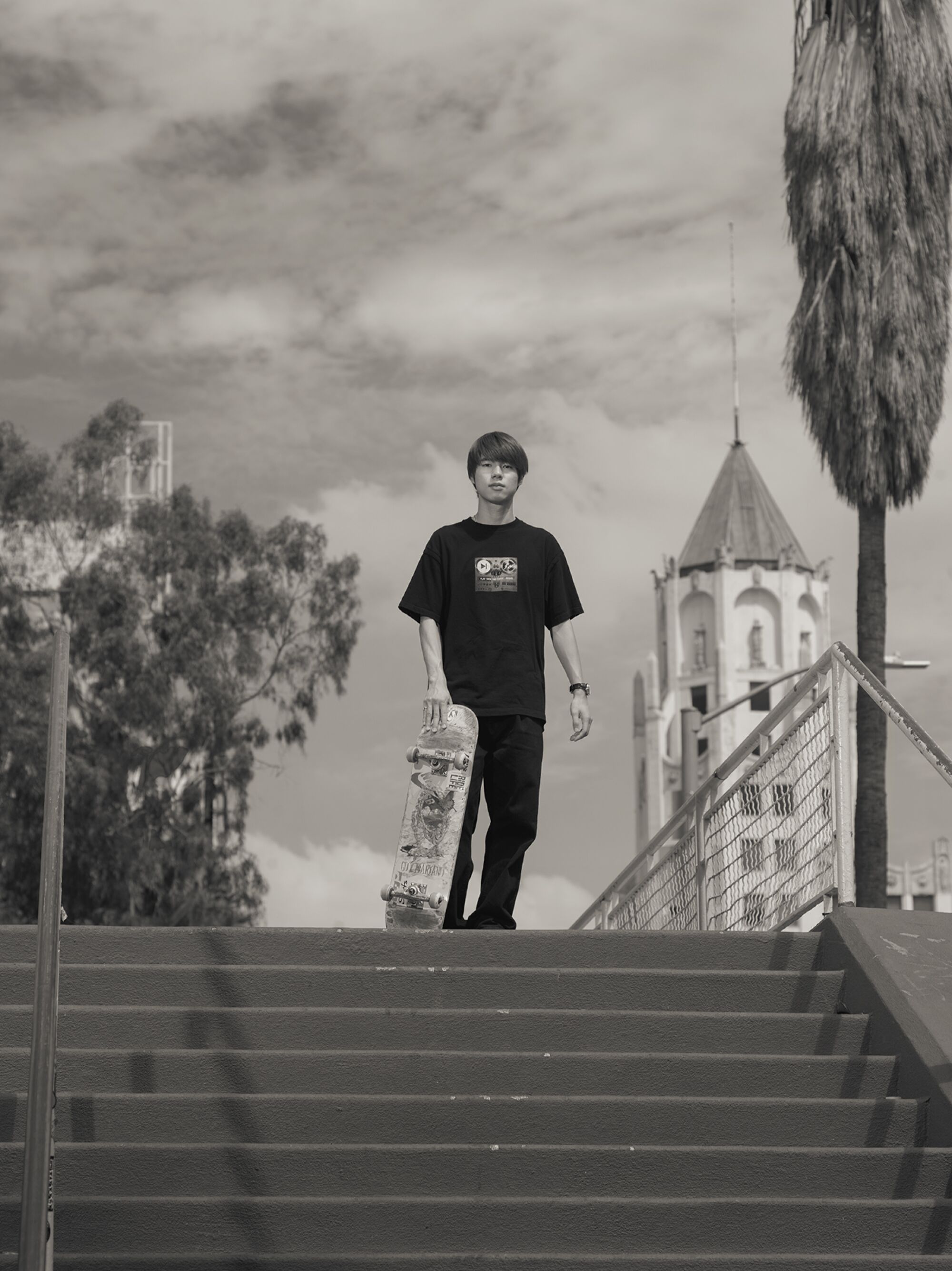 Yuto Horigome stands atop Hollywood High 16.