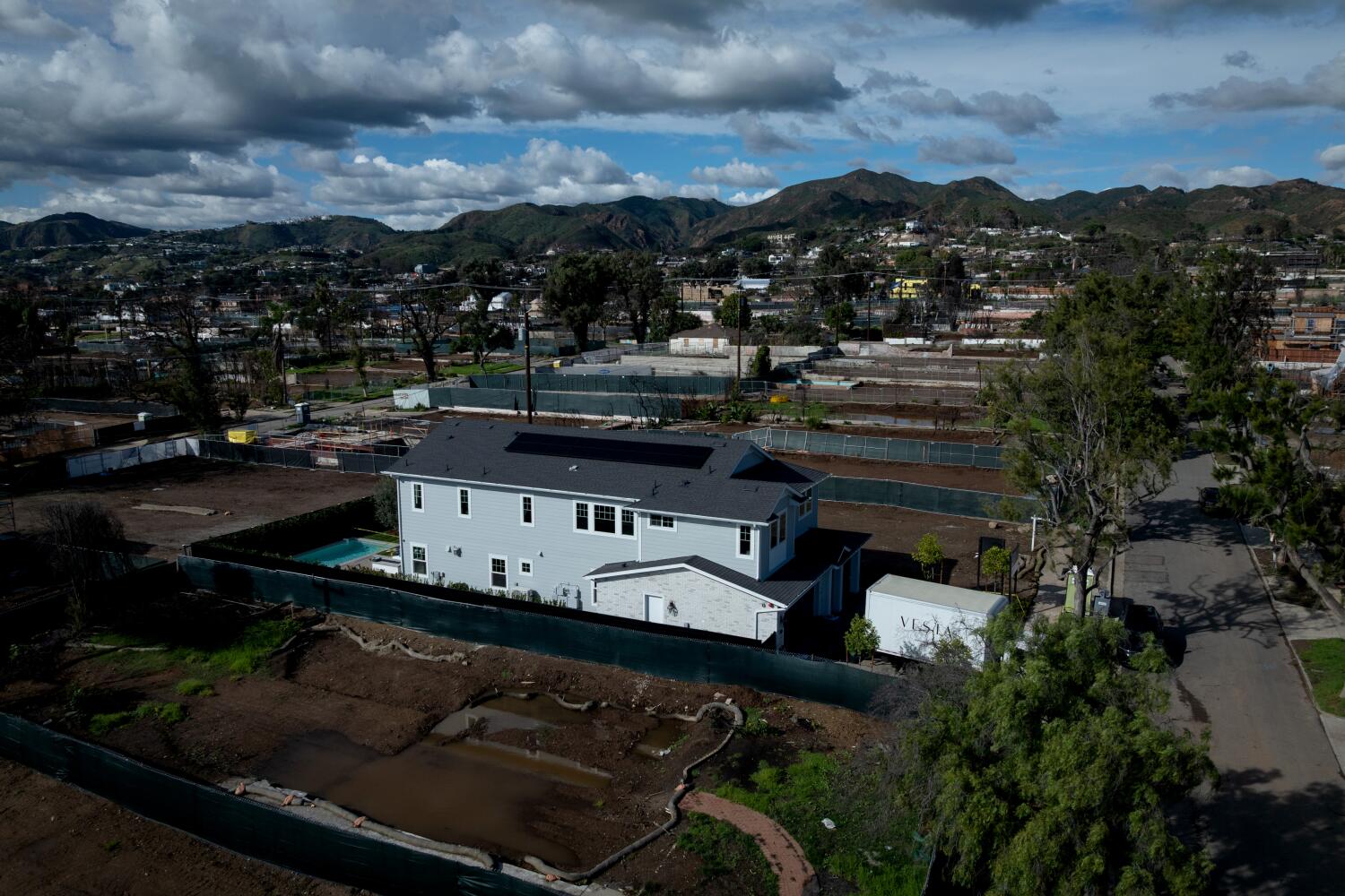 The first home has been rebuilt in the wake of the Palisades Fire