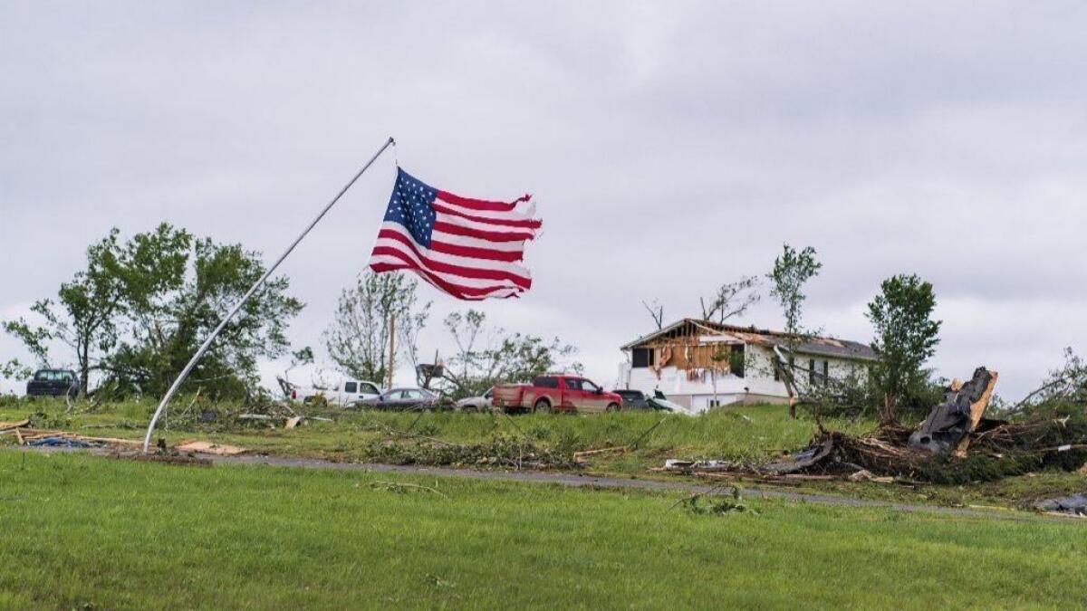 Linwood, Kan., suffered heavy damage in a May 29 tornado.